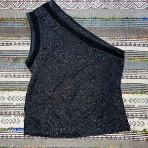 Vintage Metallic one shoulder top